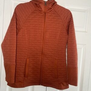 Exofficio Womens Medium Orange Quilted Full Zip Jacket